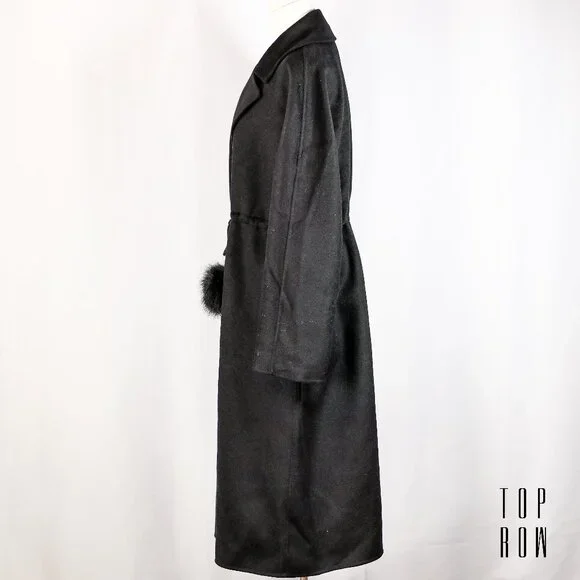 Adrienne Landau : The Wool Blend Pom Pom Coat